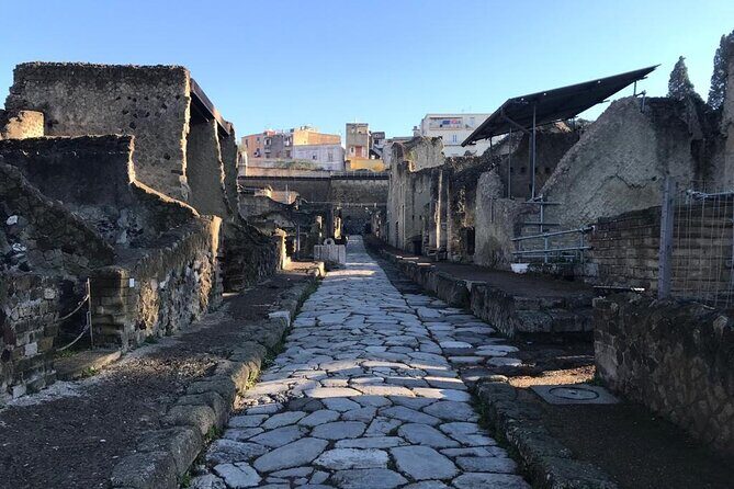 Herculaneum - Small Group Tour - The seafront moment: skeletons and a preserved wooden boat